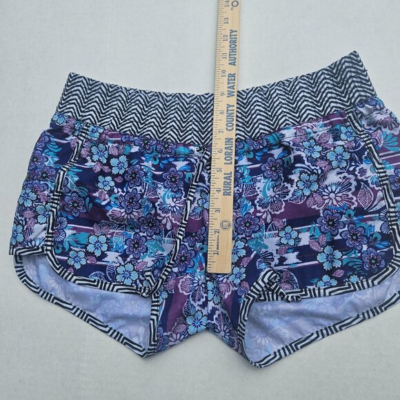 ATHLETA Lanai Floral Chevron Elastic Waist Shorts - Size 4 Unlined beach running - Picture 5 of 8